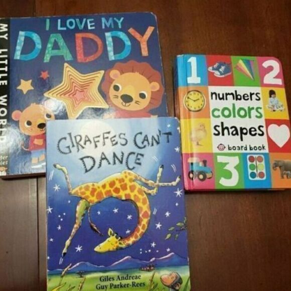 Set Of Toddler Board Books DADDY/GIRAFFES/NUMBERS/COLORS/SHAPES - Picture 1 of 4